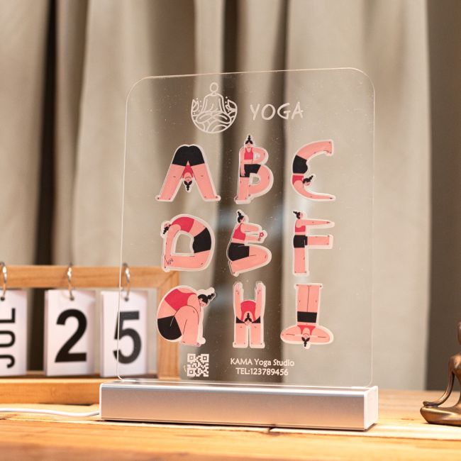 Personalized Yoga ABC Letter Exercises LED Night Light SGTN030