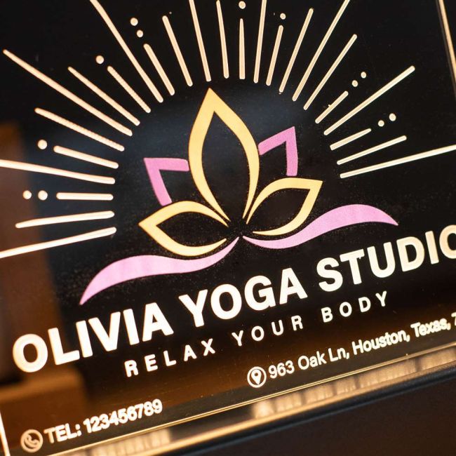 Custom Yoga Studio Night Light with Lotus SGTN047