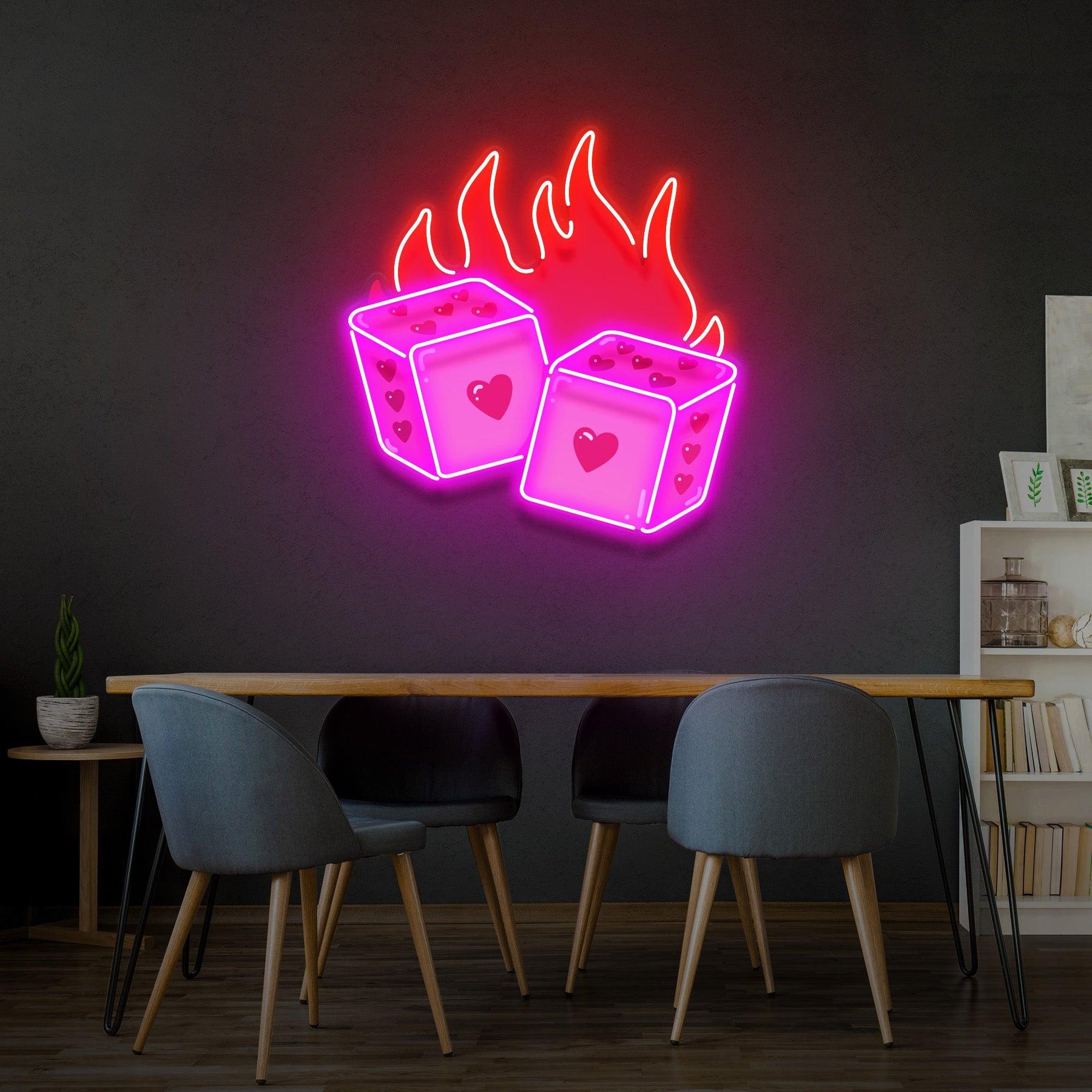 Dice Love Led Neon Acrylic Artwork