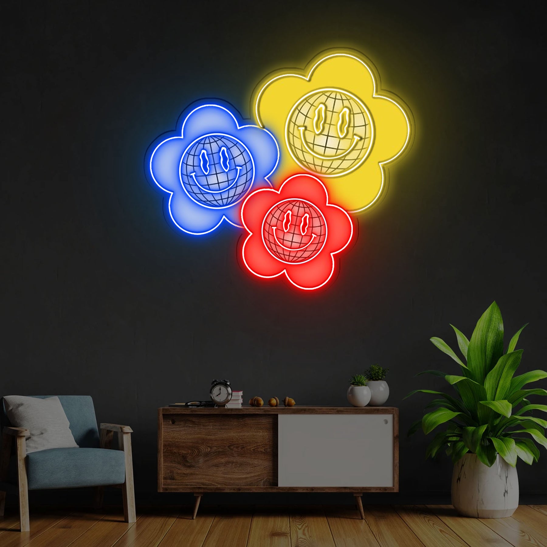 Flower Power Neon x Acrylic Artwork