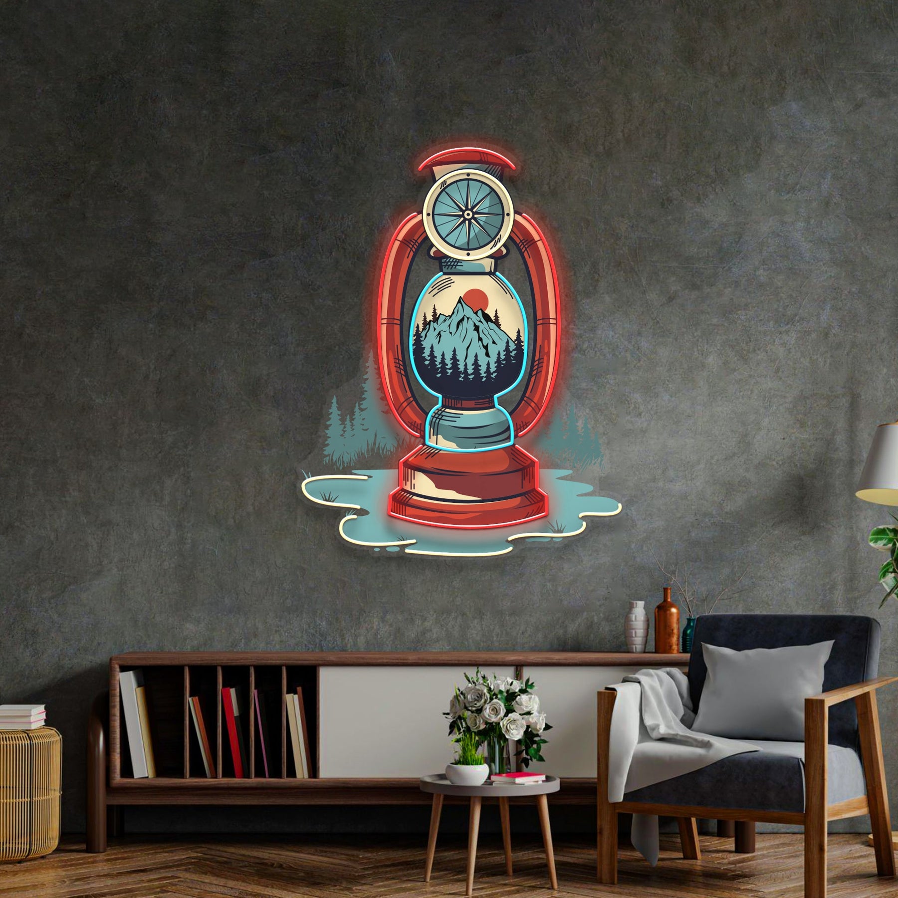 Vintage Lantern LED Neon Sign Light Pop Art