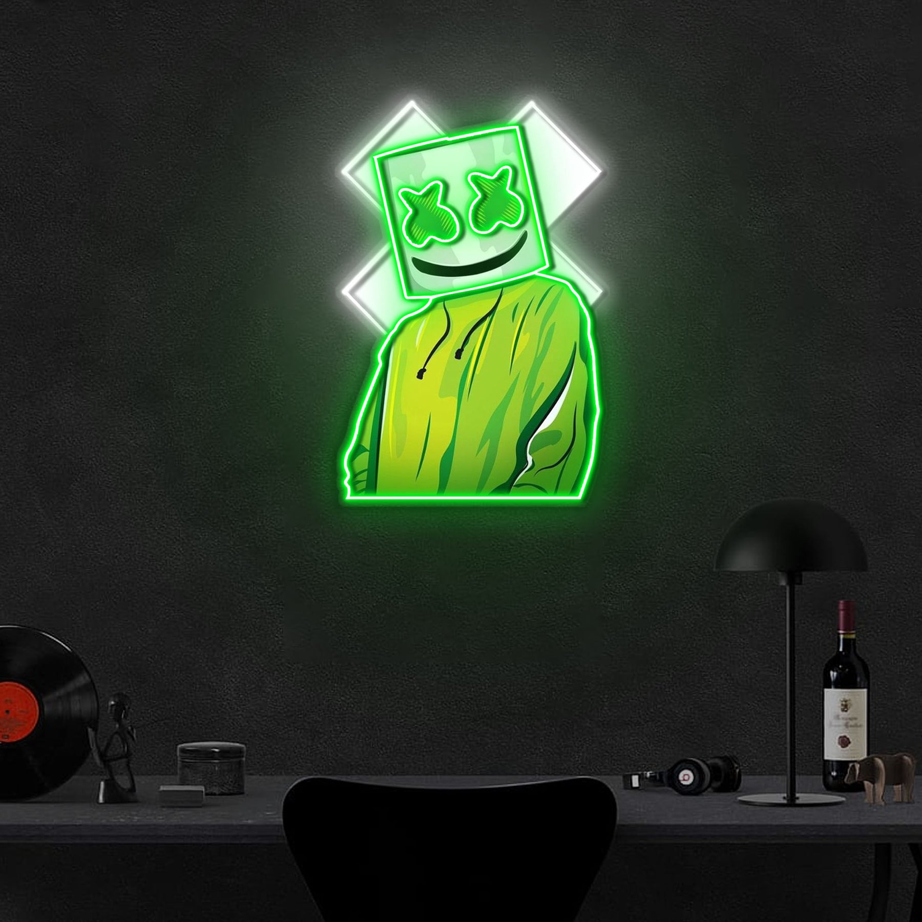 X Mask Cartoon Neon x Acrylic Artwork