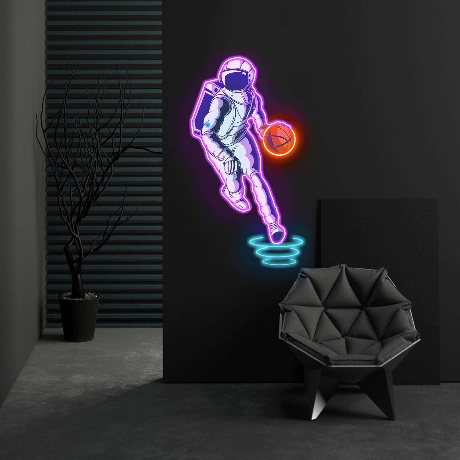 "Astroballer" Neon x Acrylic Artwork