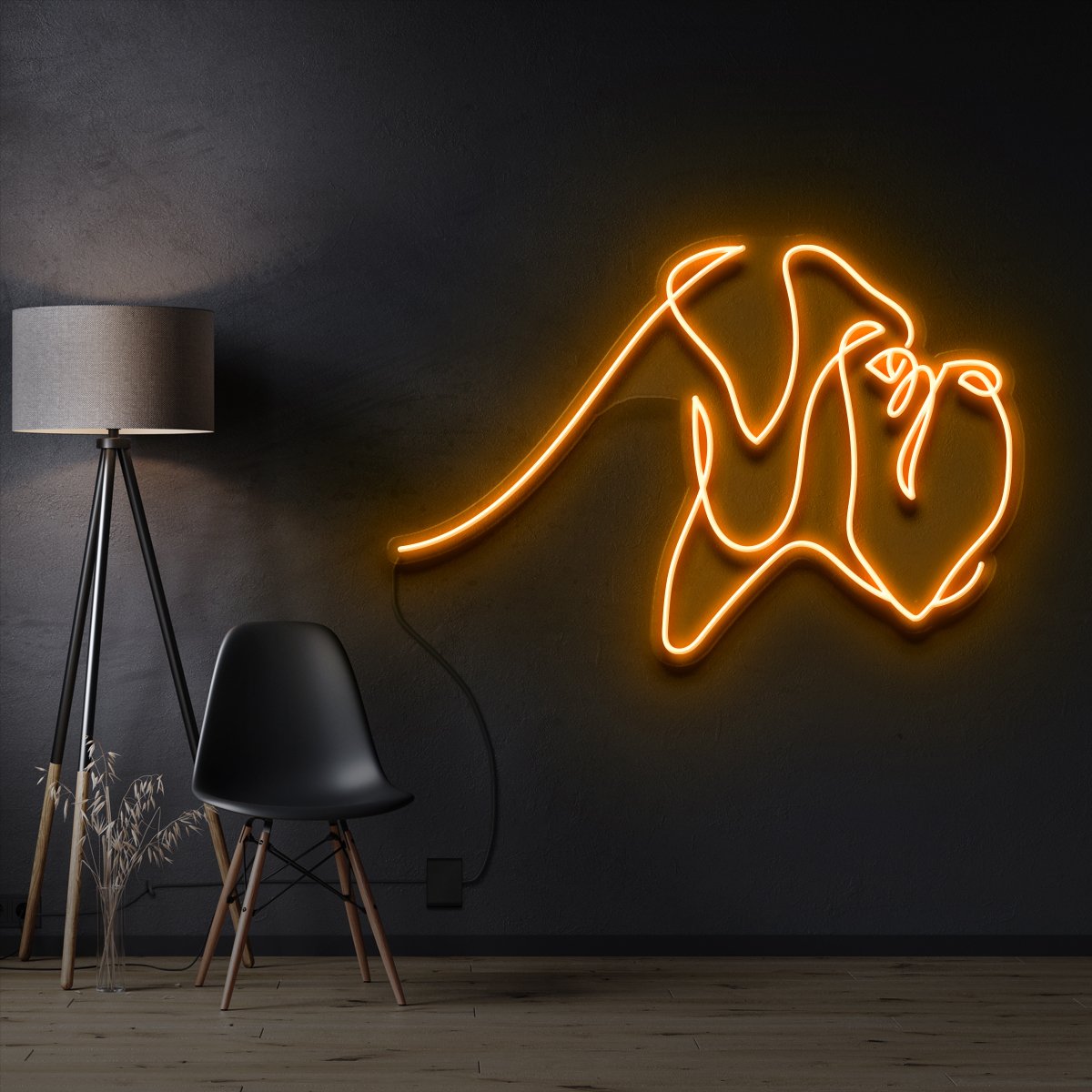 "Boxer Line Art" Neon Sign