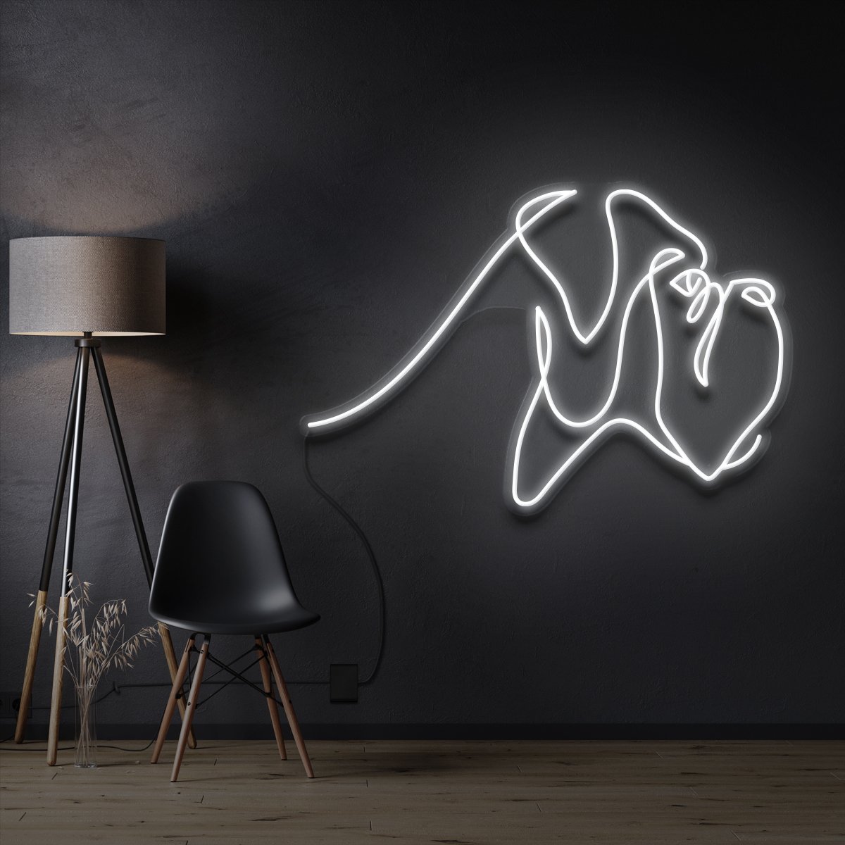 "Boxer Line Art" Neon Sign