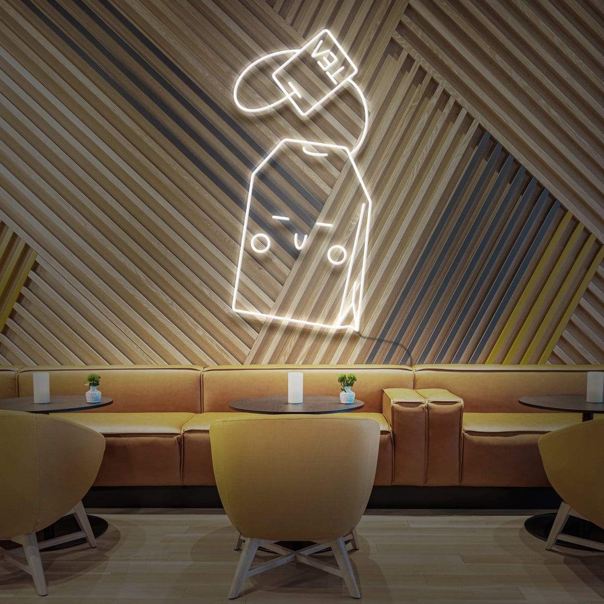 "Kawaii Tea Bag" Neon Sign for Cafés