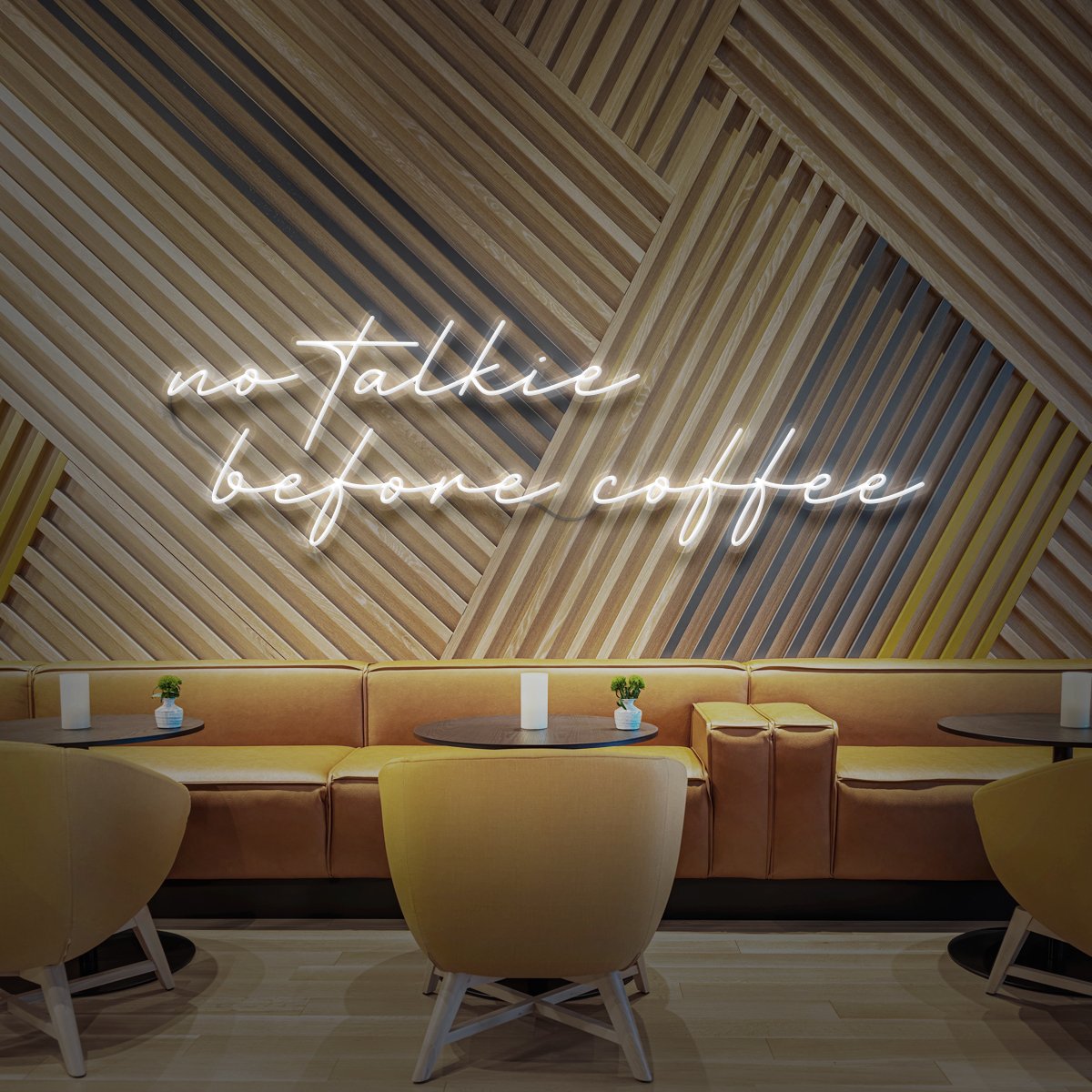 "No Talkie Before Coffee" Neon Sign for Cafés