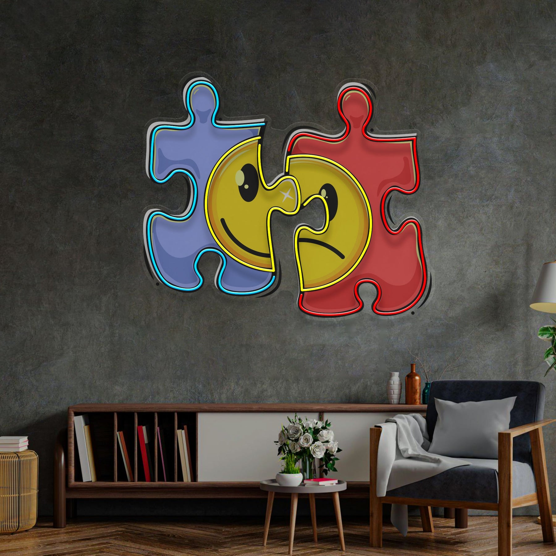Puzzle LED Neon Sign Light Pop Art