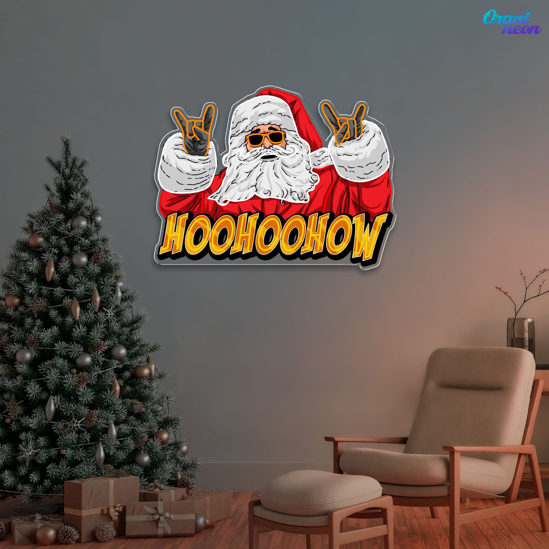 YOLO Claus: A Jolly Neon Twist Neon Sign Light Artwork