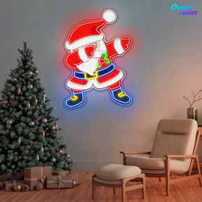 Dabbin' Santa Style Neon Sign Light Artwork