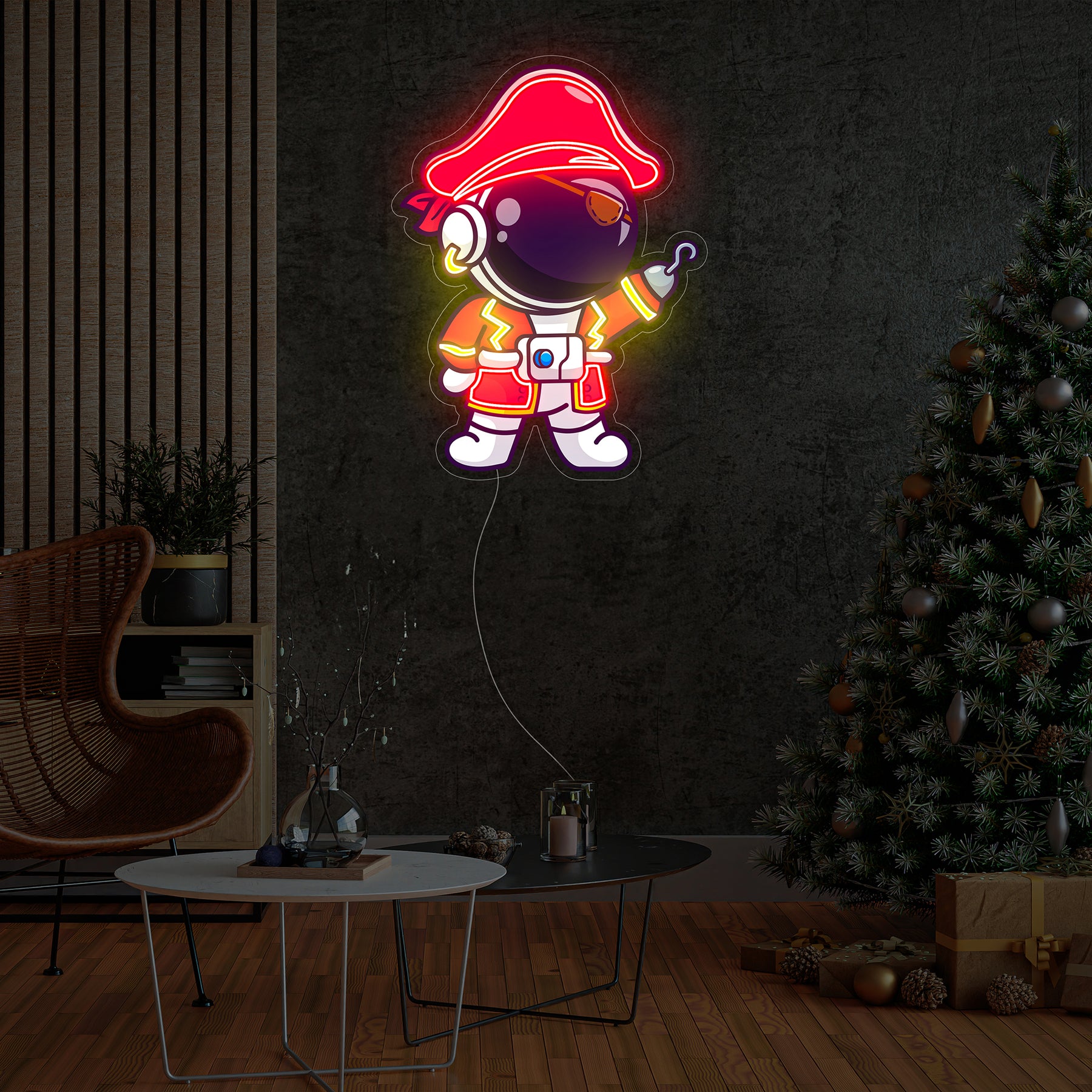 Astronaut Pirate Led Neon Acrylic Artwork