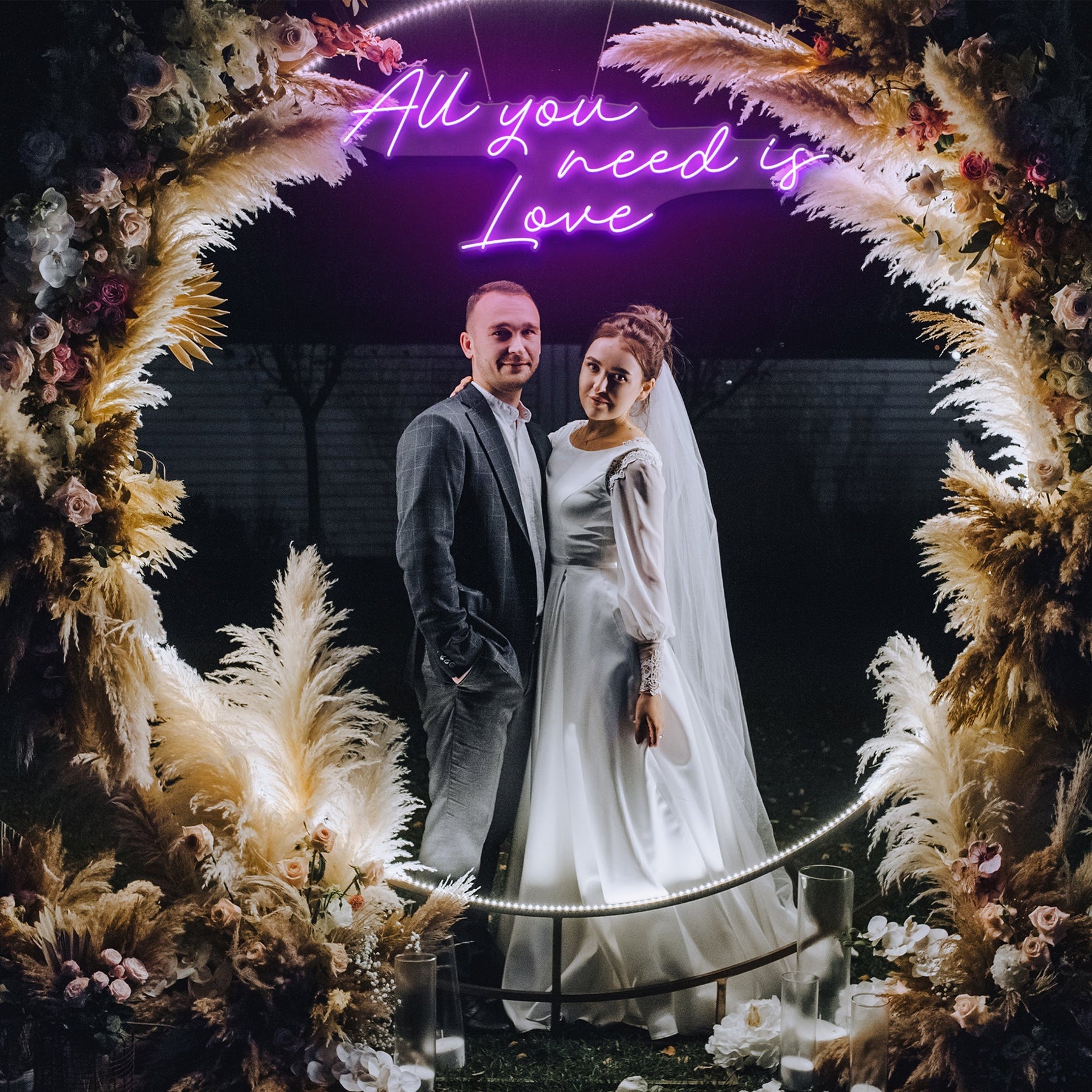 All You Need Is Love Led Neon Sign Light, Custom neon light sign for wedding