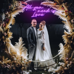 All You Need Is Love Led Neon Sign Light, Custom neon light sign for wedding