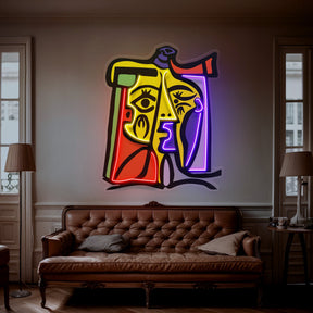 Colorful Girl Painting Abstract Art LED Neon Sign Light