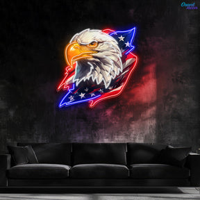 Stars, Stripes, and Soaring Eagles: A Neon Tribute Neon Sign Light Artwork