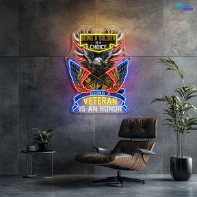 Eagle raise America Flags best Gift for the Veteran Neon Sign Light Artwork