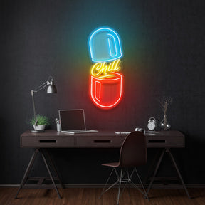 The Chill Pill Led Neon Acrylic Artwork Led Neon Sign Light