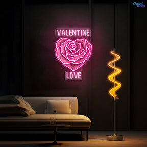 Love in Full Bloom: A Neon Valentine Best Gift For Valentine Neon Sight Light Artwork