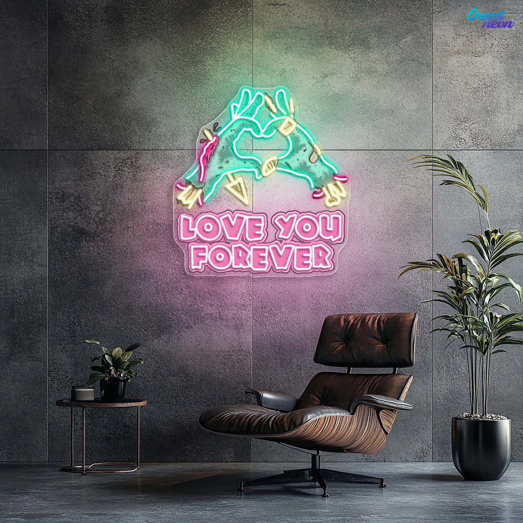 Risen for Love: A Valentine’s Zombie Glow Neon Sight Light Artwork