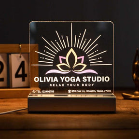 Custom Yoga Studio Night Light with Lotus SGTN047
