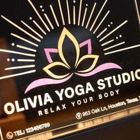 Custom Yoga Studio Night Light with Lotus SGTN047