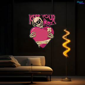 Rattle My Heart: Love to the Bone Best Gift For Valentine Neon Sight Light Artwork