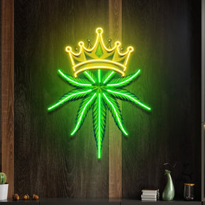 Custom Name King Marijuana Logo Artwork Led Neon Sign Light