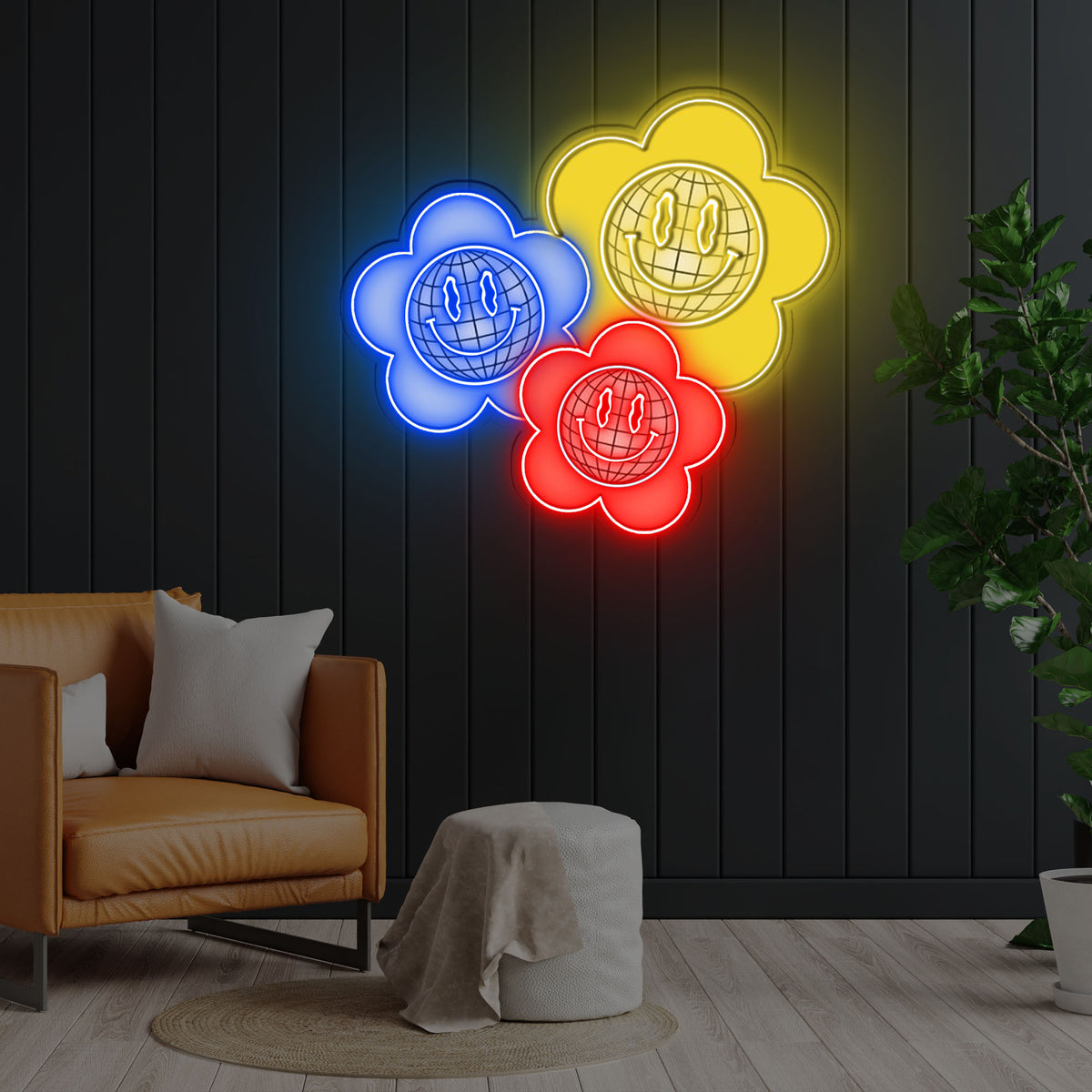 Flower Power Neon x Acrylic Artwork