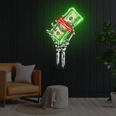 "Get Rich or Die Trying" Neon x Acrylic Artwork