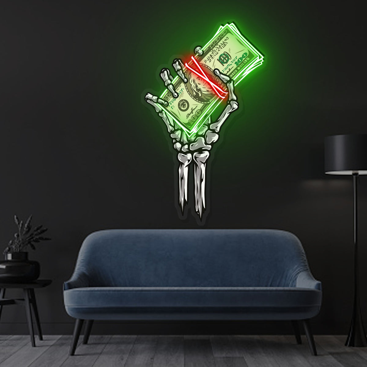 "Get Rich or Die Trying" Neon x Acrylic Artwork