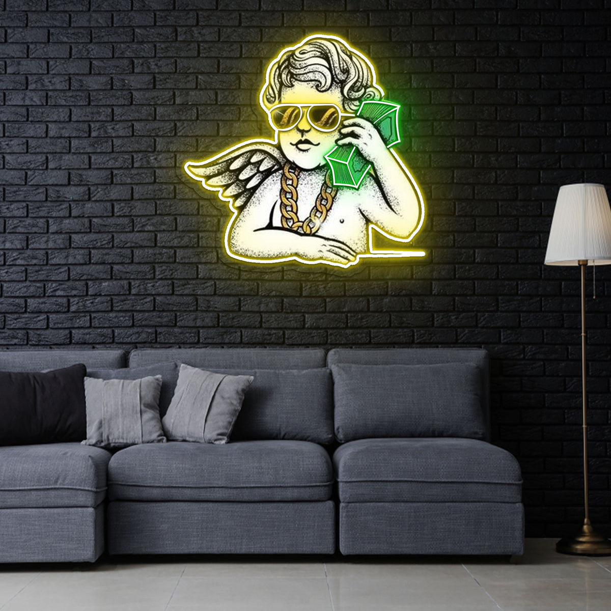 Money Talk Neon Sign x Acrylic Artwork