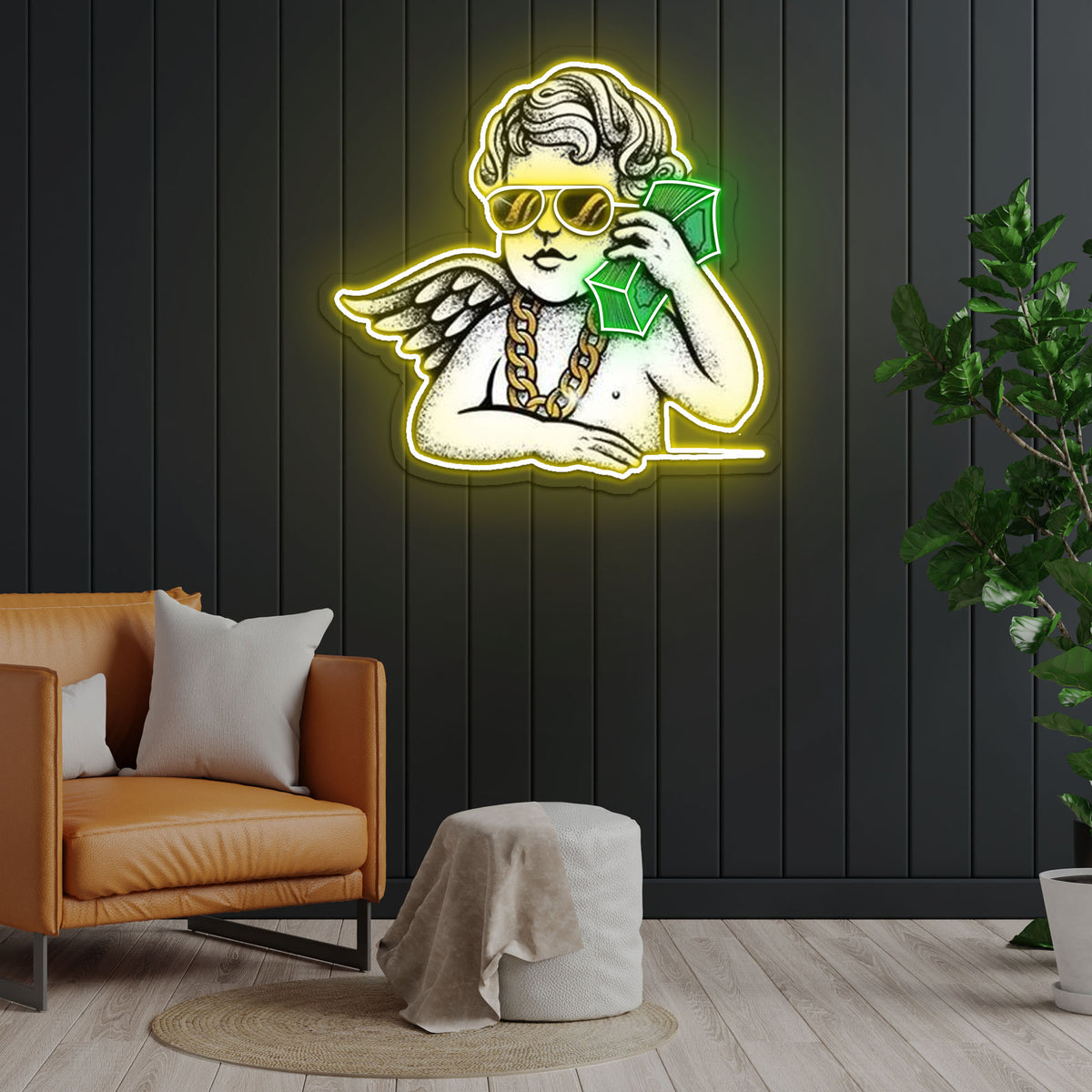 Money Talk Neon Sign x Acrylic Artwork