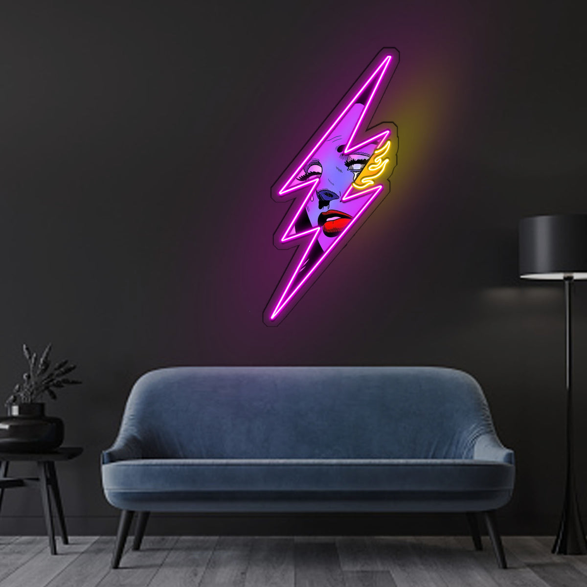 Thunder Girl Neon Sign x Acrylic Artwork