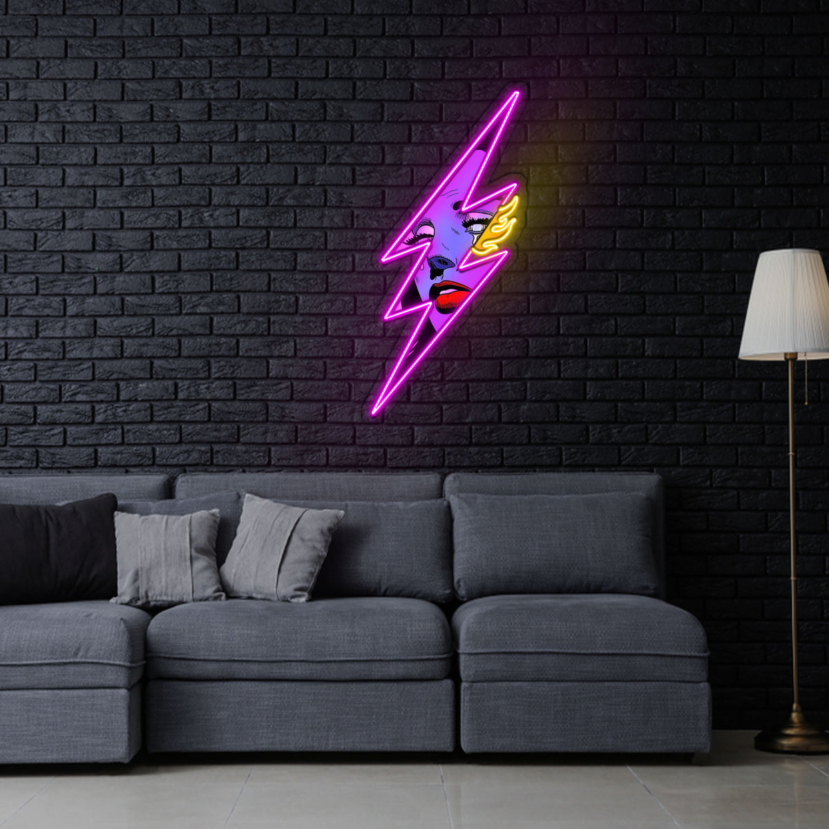 Thunder Girl Neon Sign x Acrylic Artwork