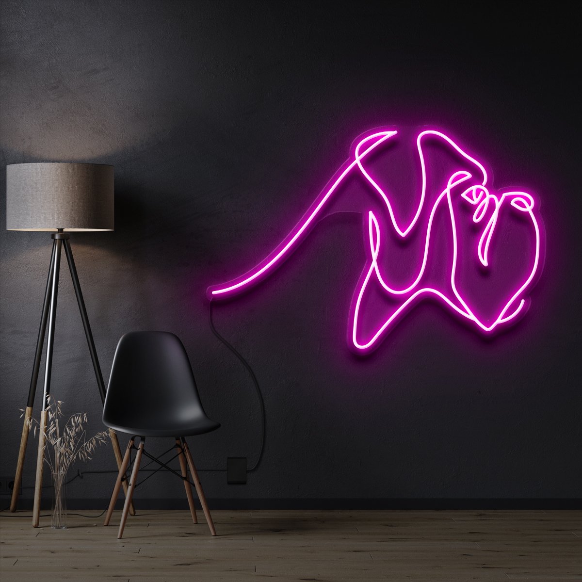 "Boxer Line Art" Neon Sign