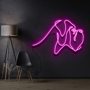 "Boxer Line Art" Neon Sign