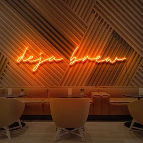 "Deja Brew" Neon Sign for Cafés