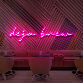 "Deja Brew" Neon Sign for Cafés