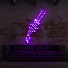 "Dripping Dagger" Neon Sign for Tattoo Parlours