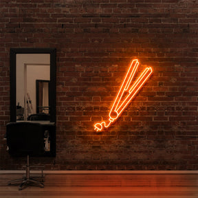 "Hair Straightener" Neon Sign for Hair Salons & Barbershops
