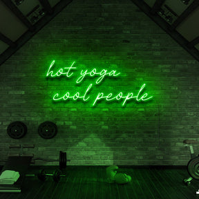 "Hot Yoga Cool People" Neon Sign for Gyms & Fitness Studios