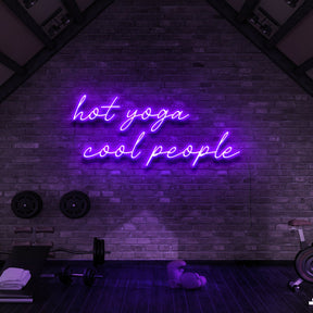 "Hot Yoga Cool People" Neon Sign for Gyms & Fitness Studios