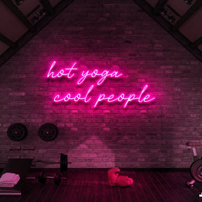 "Hot Yoga Cool People" Neon Sign for Gyms & Fitness Studios