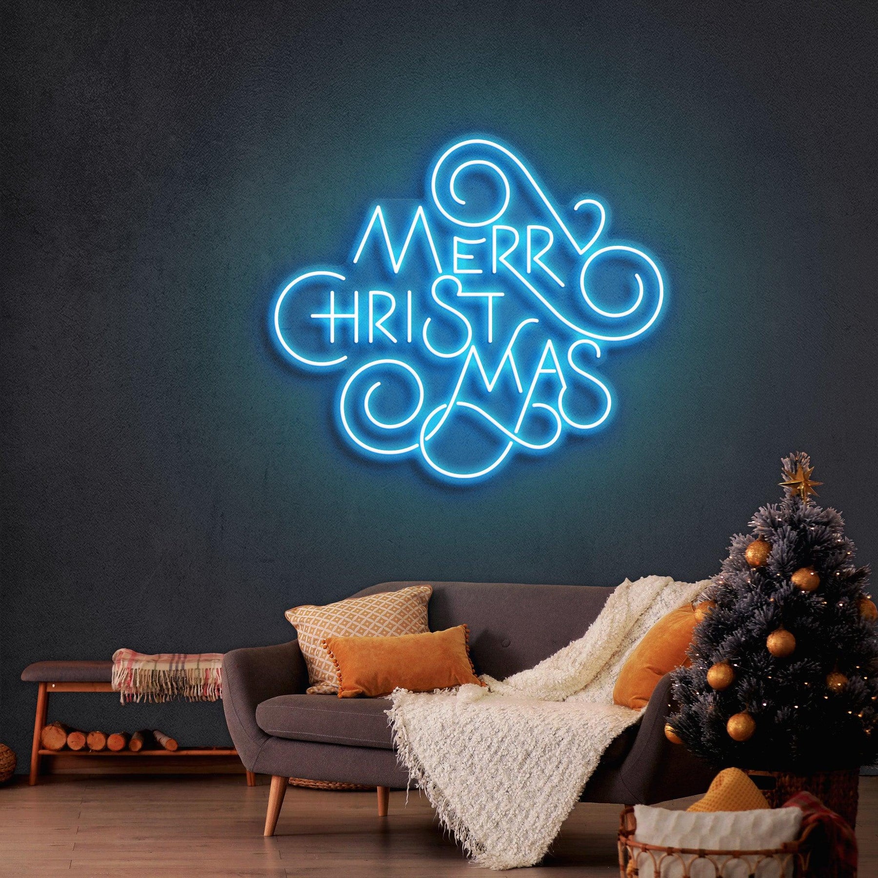 Merry Christmas Typo Neon Sign