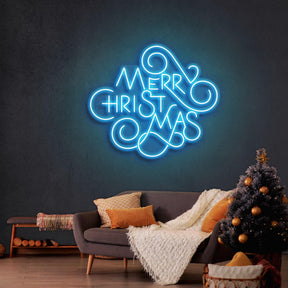 Merry Christmas Typo Neon Sign