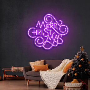 Merry Christmas Typo Neon Sign