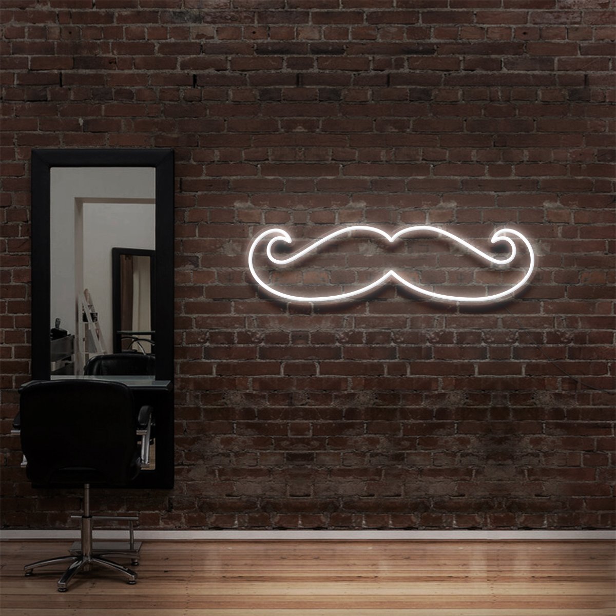 "Moustache" Neon Sign for Hair Salons & Barbershops