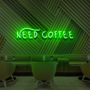 "Need Coffee" Neon Sign for Cafés
