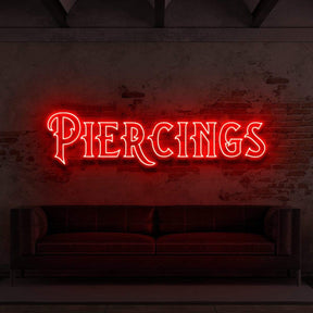 "Piercings" Neon Sign for Tattoo Parlours