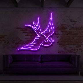 "Swallow" Neon Sign for Tattoo Parlours